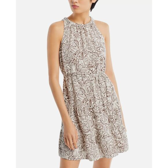 BELLA DAHL WOMENS MEDIUM LINEN BLEND SLEEVELESS TIERED MINI DRESS NEUTRAL NEW - Picture 1 of 13